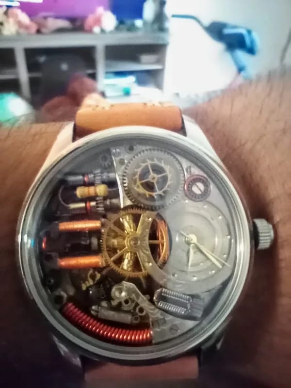 Customer photo review of Punk Stainless Steel Quartz Retro Punk Watch