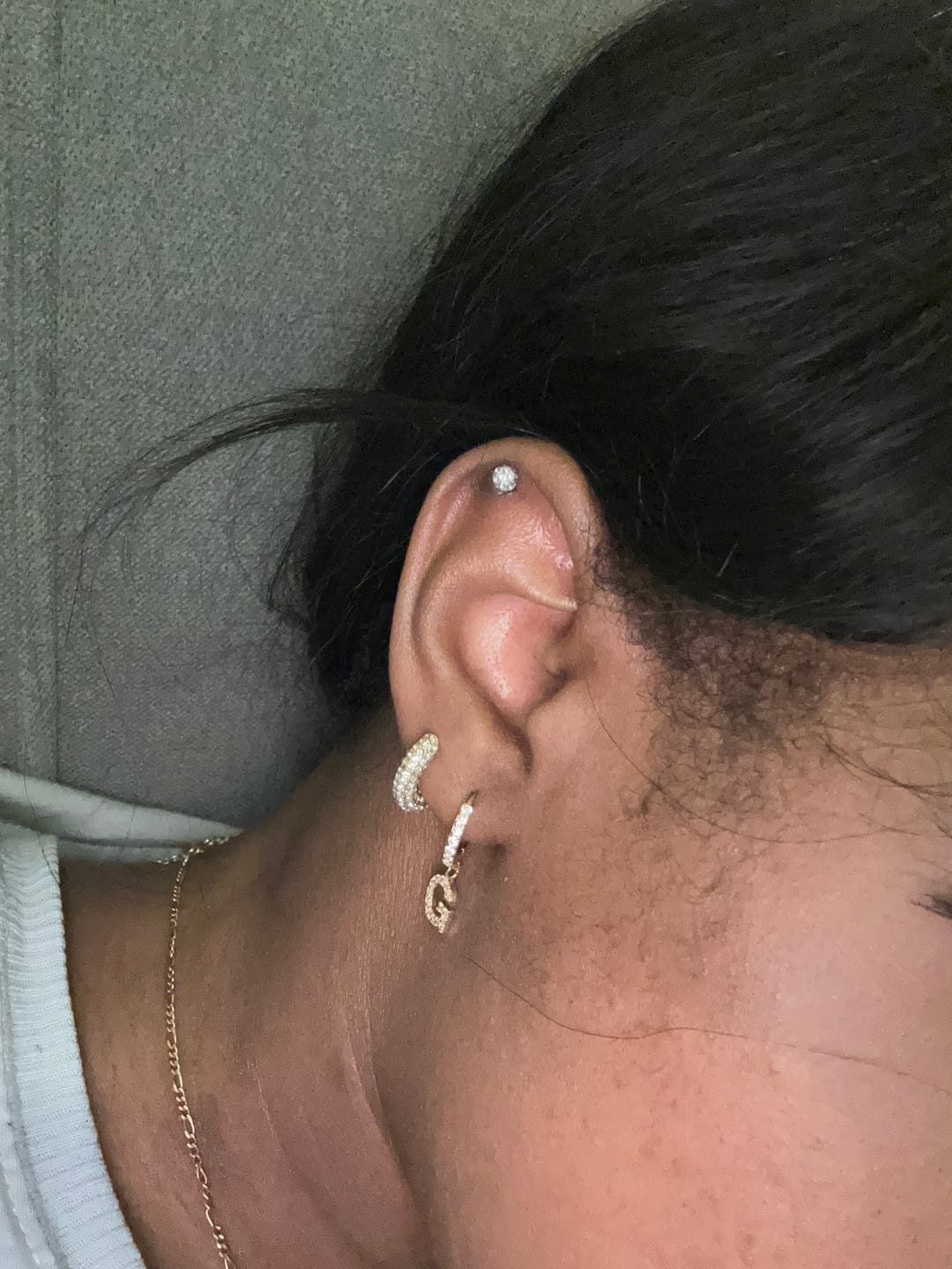 Customer photo review of Crystal Ball Piercing | Chirurgenstahl