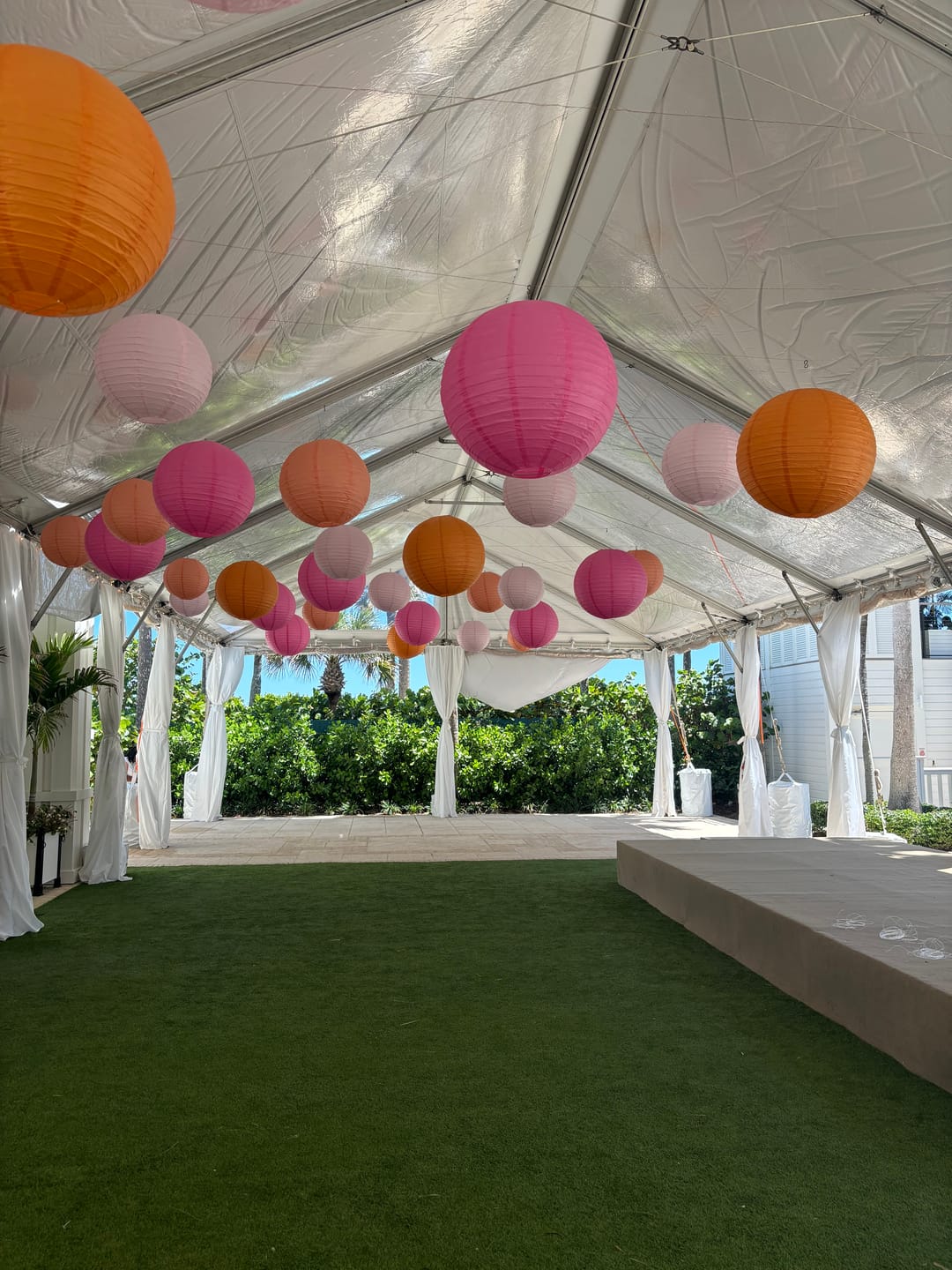 Customer photo review of 16" Peach / Orange Coral Round Paper Lantern, Even Ribbing, Chinese Hanging Wedding & Party Decoration