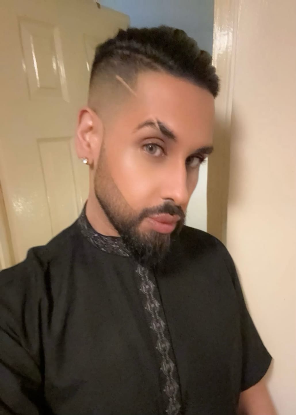 Customer photo review of Gray Olive Contact Lenses