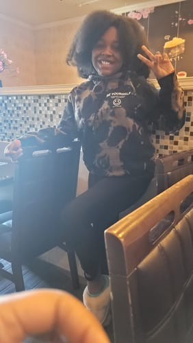 Customer photo review of Salty Savage Unisex "Be Yourself" Bleach Washed Hoodie | Basic