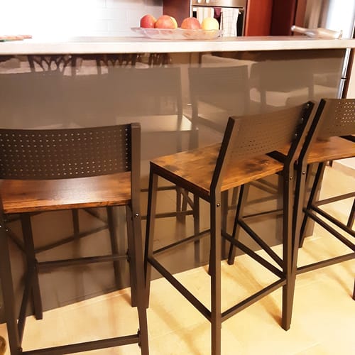 Customer photo review of Σκαμπό για Πάσο Κουζίνας Καρέκλες Σετ 2τμχ 72,5 εκ Ύψος καθίσματος Σαλόνι Τραπεζαρία καφέ-μαύρο LB-C070B01