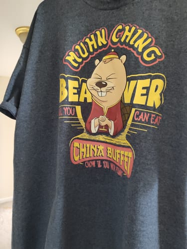Customer photo review of Muhn Ching Beaver Buffet Cotton Tee