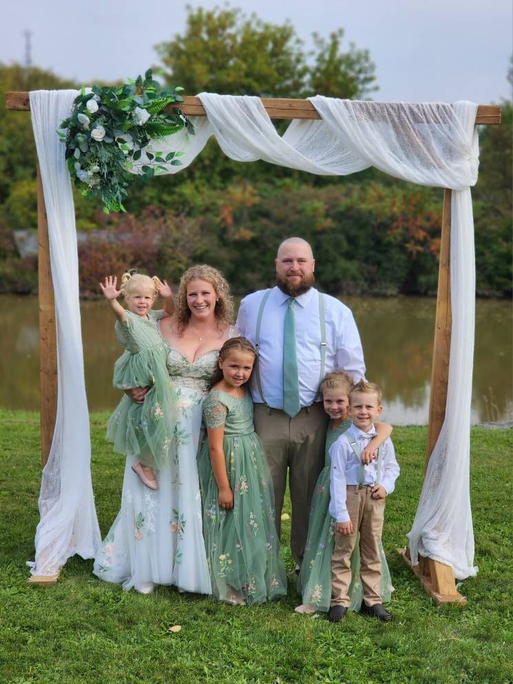 Customer photo review of Sage Floral Bow Tie & Sage & Brown Suspenders Set