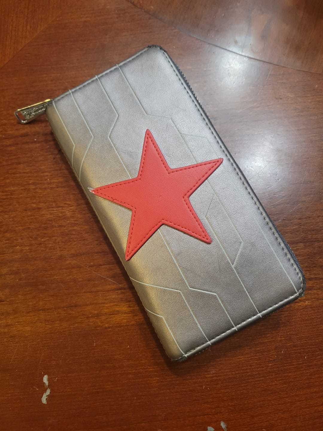 Customer photo review of Loungefly Marvel Winter Soldier Cosplay Zip-Around Wallet