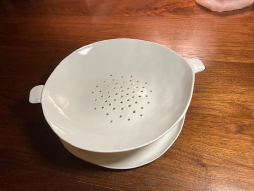 Customer photo review of Colanders, handmade white porcelain | pre-order