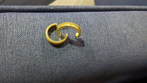 Customer photo review of Golden Hoop Mandala Earrings