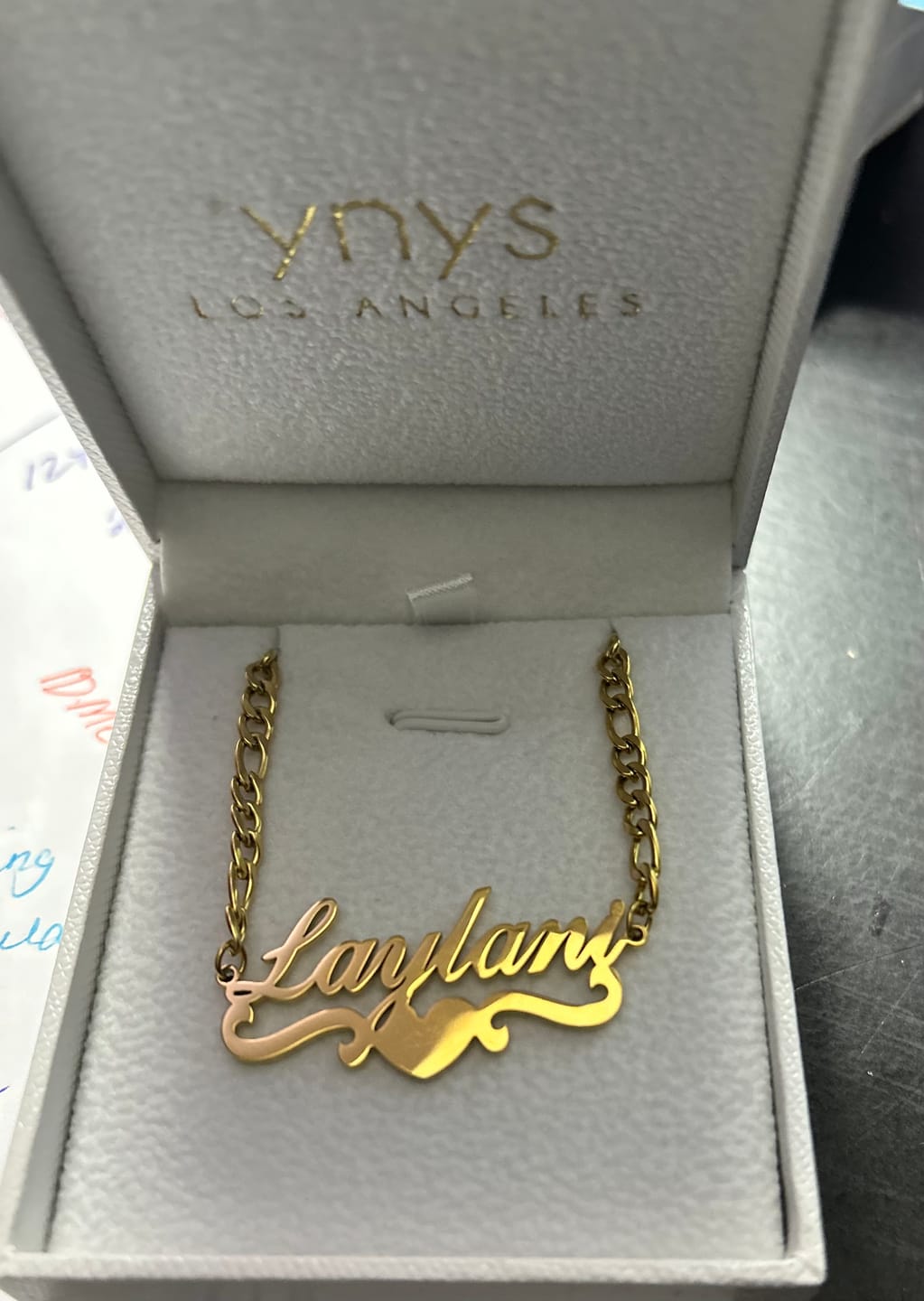 Customer photo review of Love Name Necklace