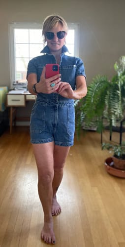Customer photo review of Station Romper Vintage Indigo