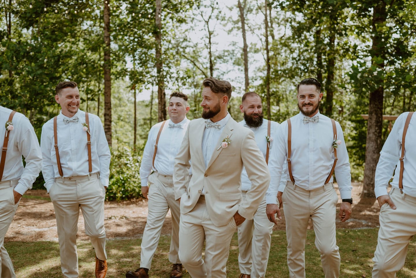 Customer photo review of Sage Floral Bow Tie & Sage & Brown Suspenders Set