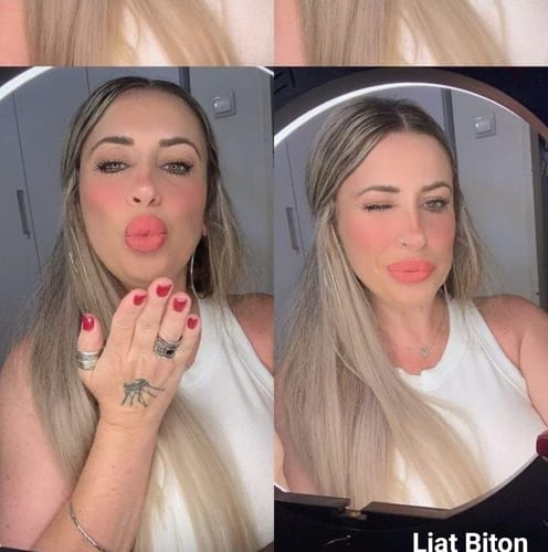 Customer photo review of נזם זהב חישוק כפול ספירלה