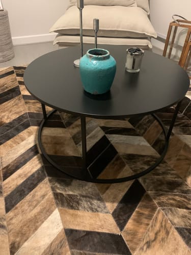 Customer photo review of Mesa de centro circular metal BLACK