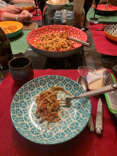 Customer photo review of Mosaian Large Serving Salad Pasta Bowl  - Set of 2