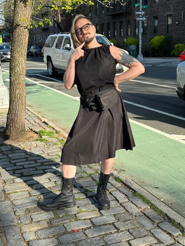 Customer photo review of Wrinkled Sleeveless Dress