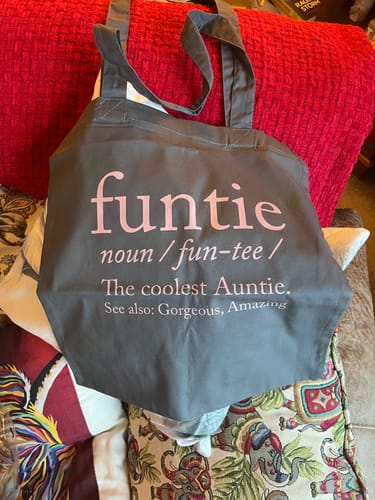 Customer photo review of Funtie Definition Tote Bag