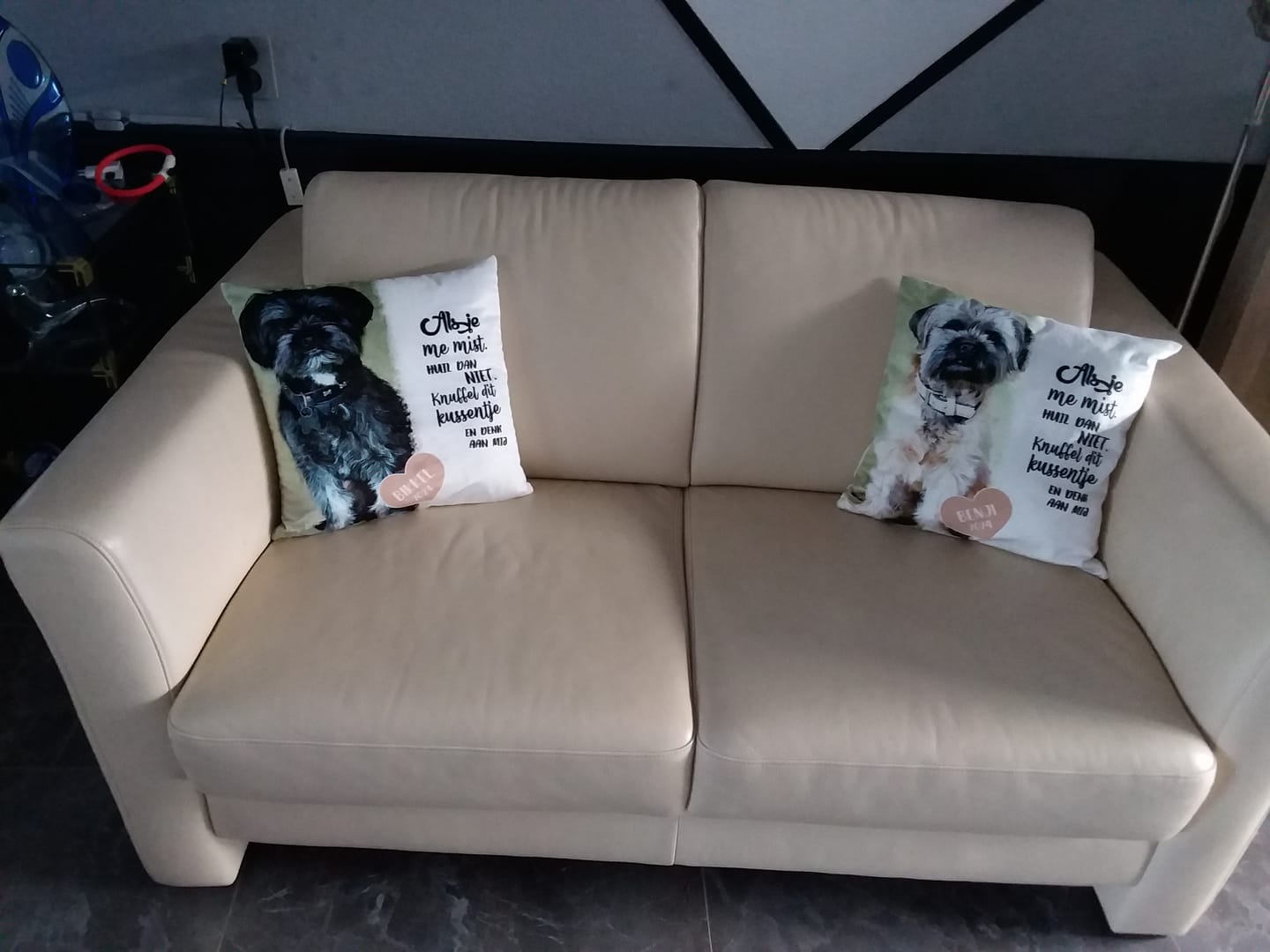 Customer photo review of Als je me mist - Gepersonaliseerd kussen