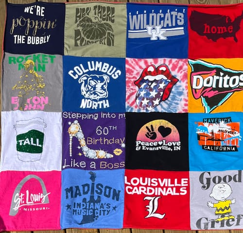 T-shirt quilt featuring louisville cardinals by Susan from OH