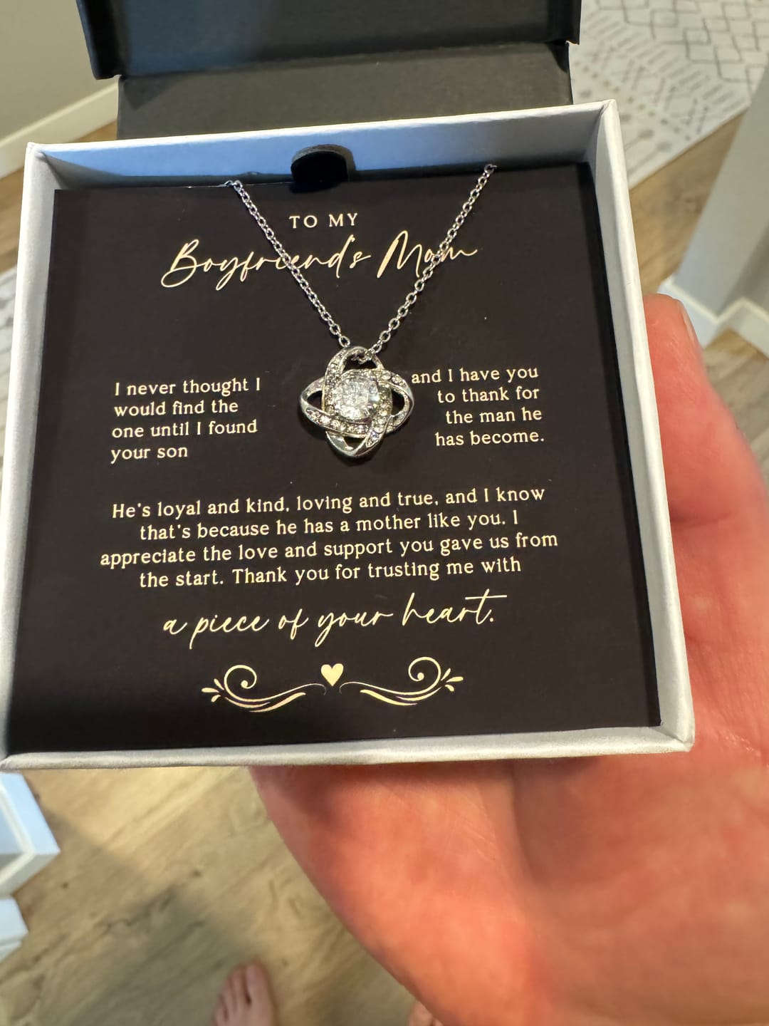 Customer photo review of A Piece of Your Heart Boyfriend's Mom Necklace