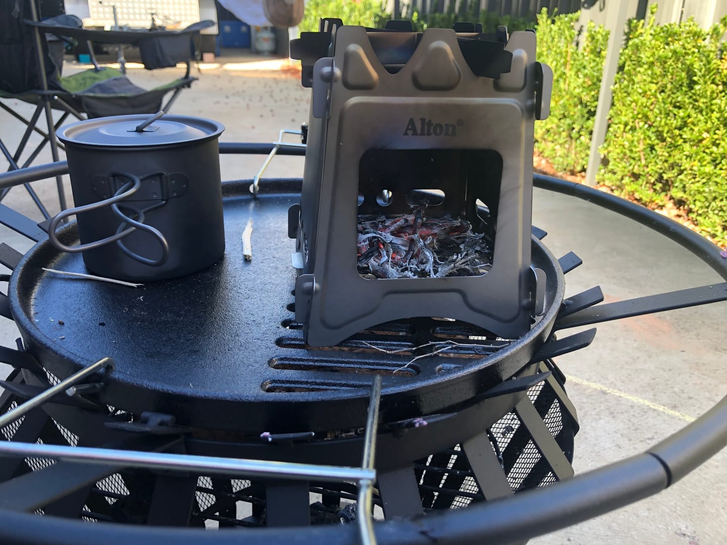 Customer photo review of Titanium Flatpack Twig Stove