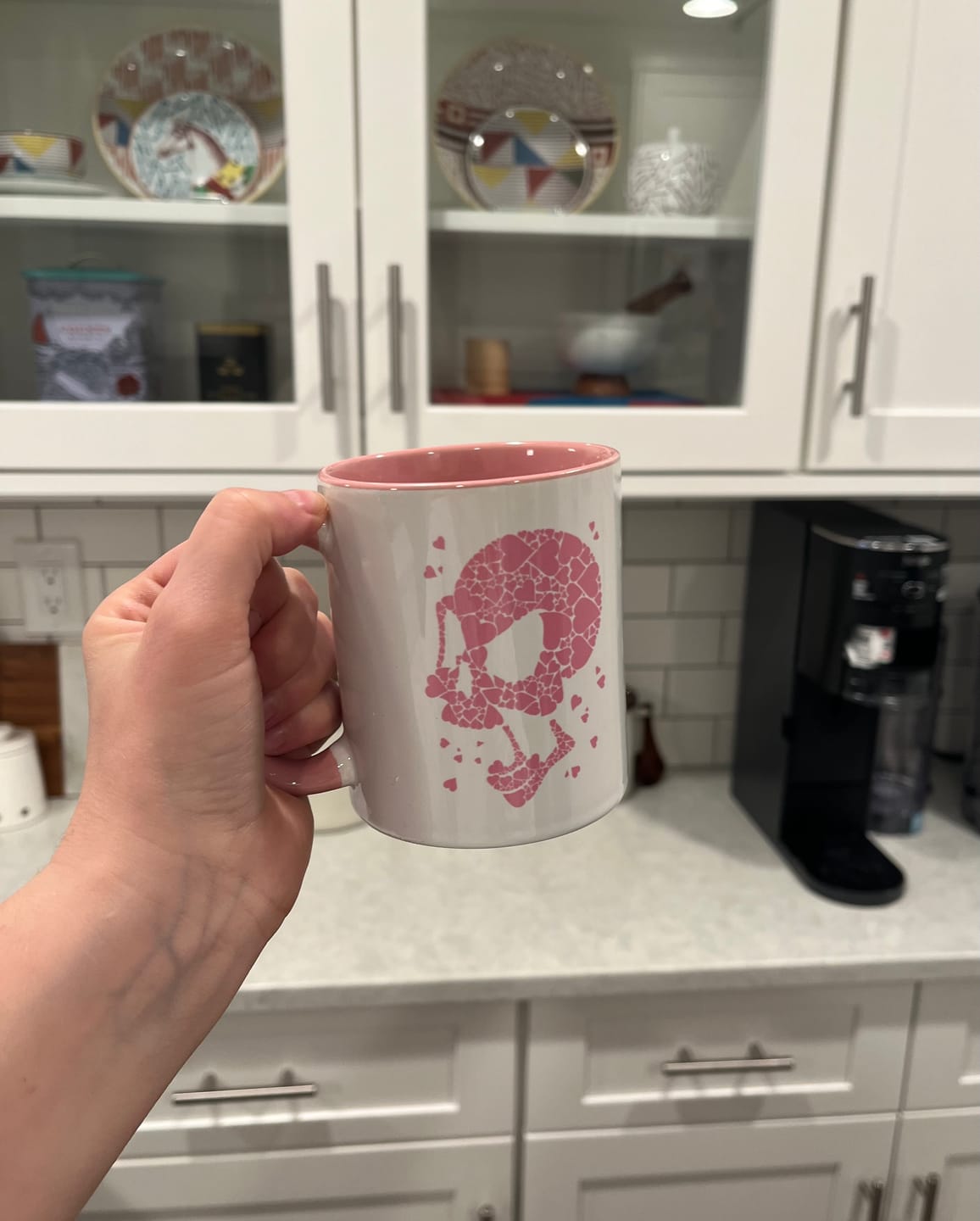 Customer photo review of Heart Burst Red Skull Accent Mug 11oz