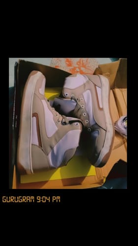 Customer photo review of GALAXY Beige Brown Men's High Top sneaker