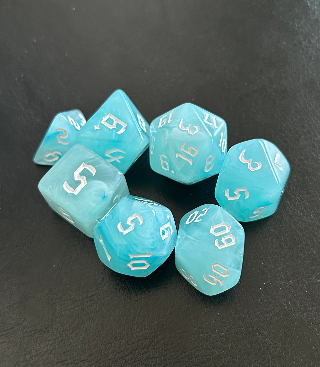 Customer photo review of Monk Class Acrylic Dice Set