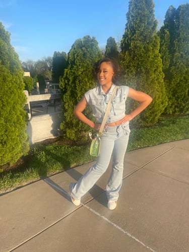 Customer photo review of Take A Chance Denim Set