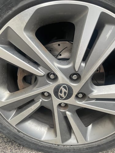 Customer photo review of Front Rear Coated Drilled Slotted Disc Brake Rotors And Ceramic Pads Kit For 2017-2020 Hyundai Elantra 2.0L KDT-100378