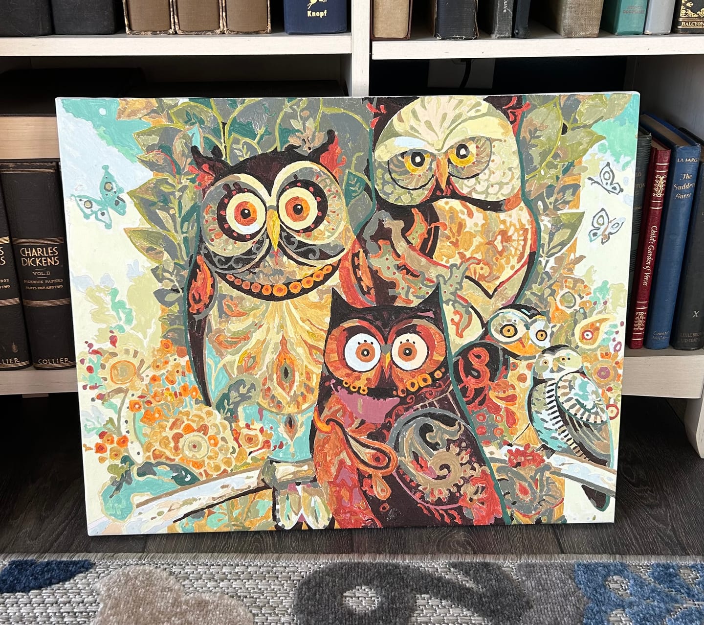 Customer photo review of Painting of Owls by David Galchutt Using Paint by Numbers