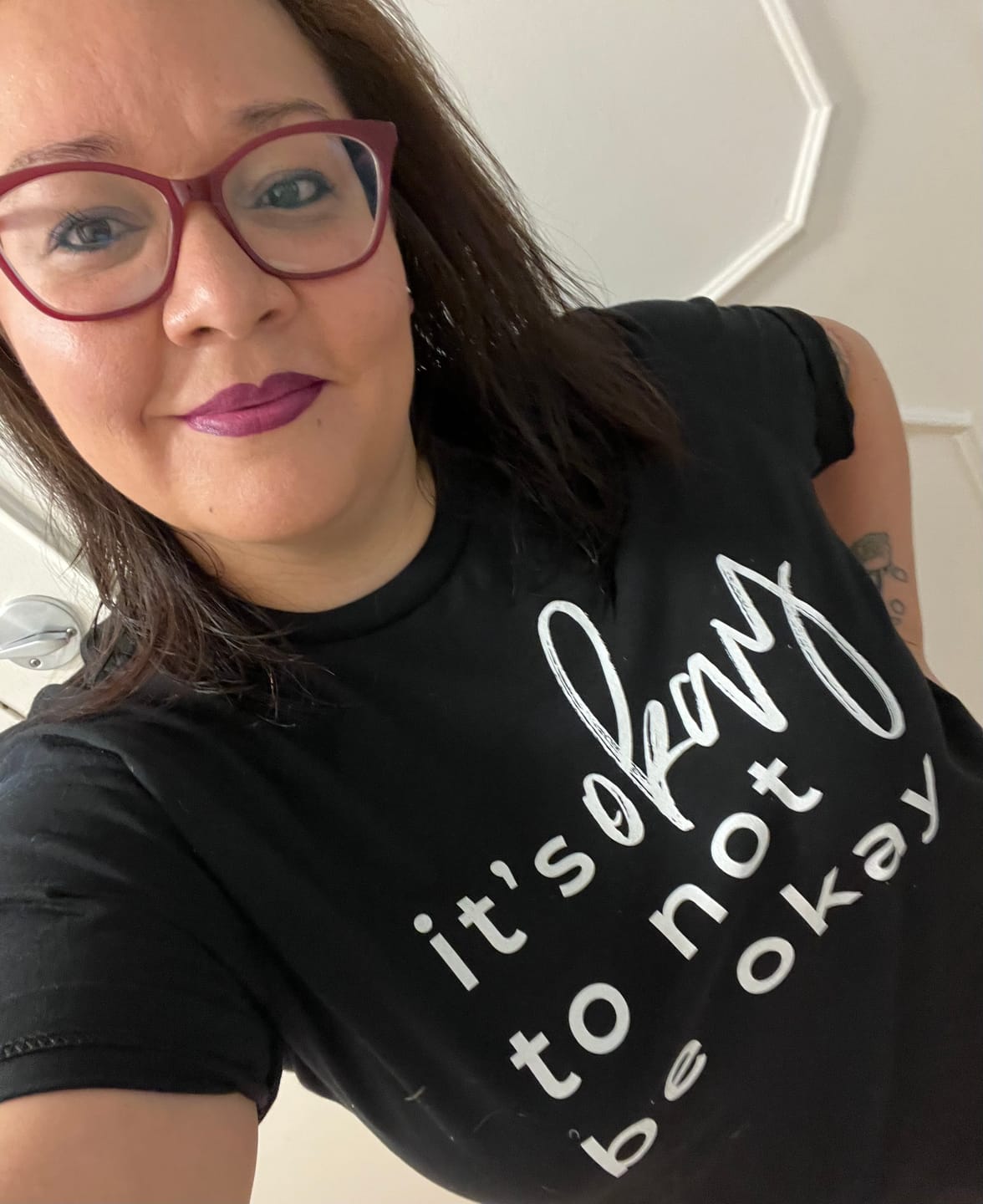 Customer photo review of It's Okay To Not Be Okay T-Shirt