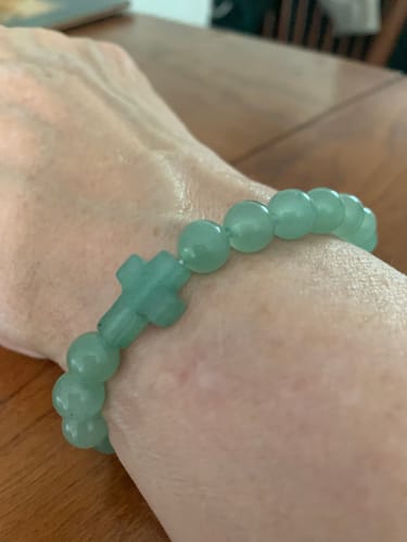 Customer photo review of December's Green Aventurine Cross Bracelet