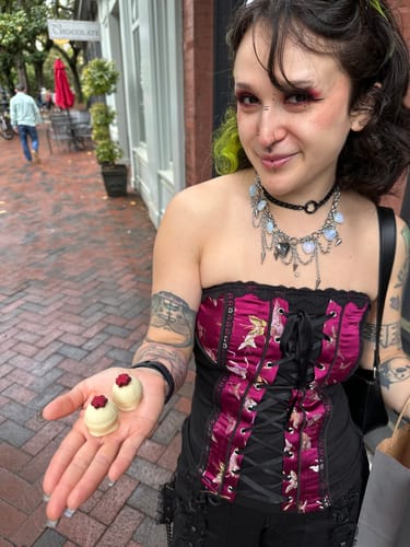 Customer photo review of Opalite Heart Chain