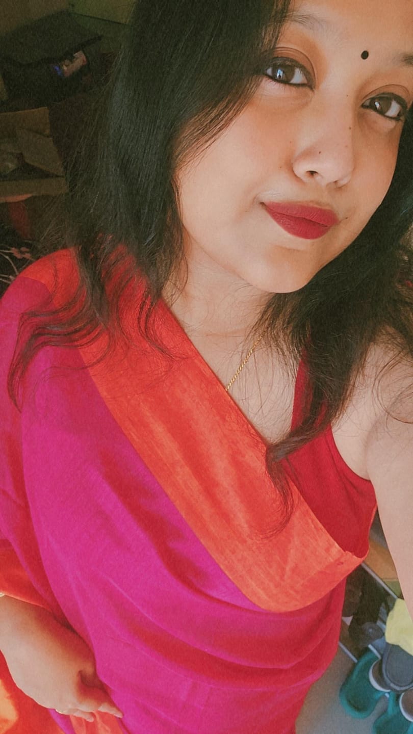 Customer photo review of Pink Orange Soft Cotton  Saree