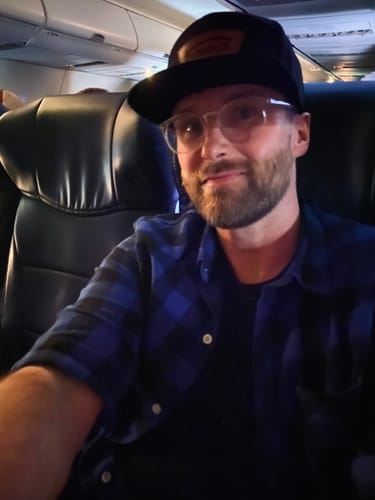 Customer photo review of Flat Bill Seven-Panel Leather Patch Hat - Richardson 168