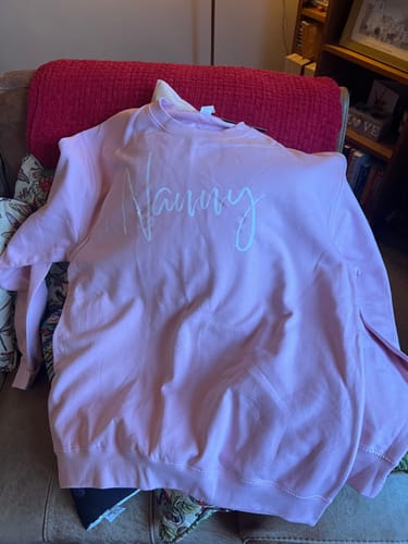 Customer photo review of Nanny Wave Script Sweatshirt