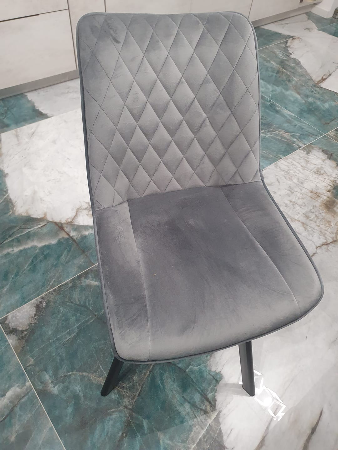 Customer photo review of Scaun tapitat K520, gri/negru, stofa catifelata, rotativ, 45x63x80 cm