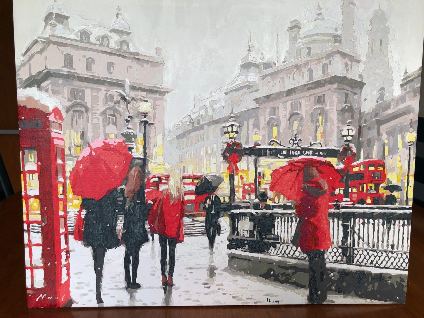 Customer photo review of London in Snow Amend - Paint by Numbers Kit for Adults