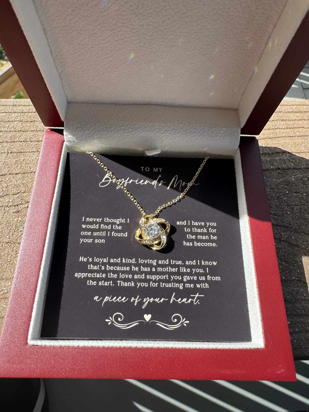 Customer photo review of A Piece of Your Heart Boyfriend's Mom Necklace