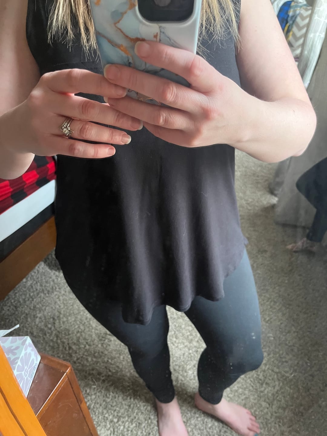 Customer photo review of *Pre-Sale* Flowy Pocket Tank - Boxing Week