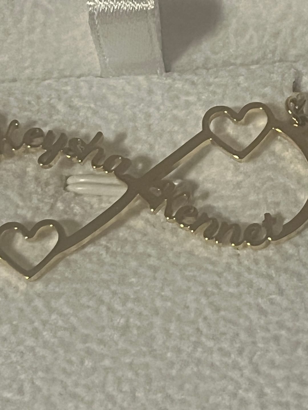 Customer photo review of Infinity Heart Name Necklace