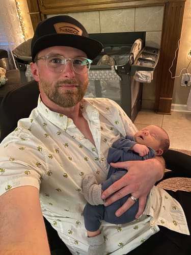 Customer photo review of Flat Bill Seven-Panel Leather Patch Hat - Richardson 168