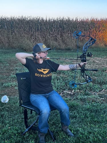 Customer photo review of TideWe Hunting Chair Adjustable Height 360°  Swivel Blind Chair With Armrests