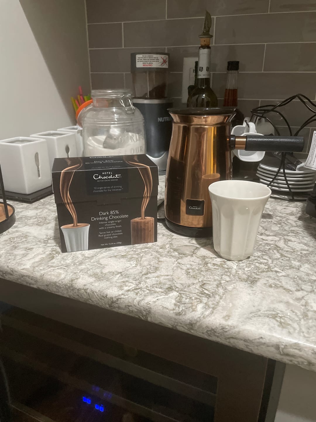 Customer photo review of Dark 85% Hot Chocolate Flakes