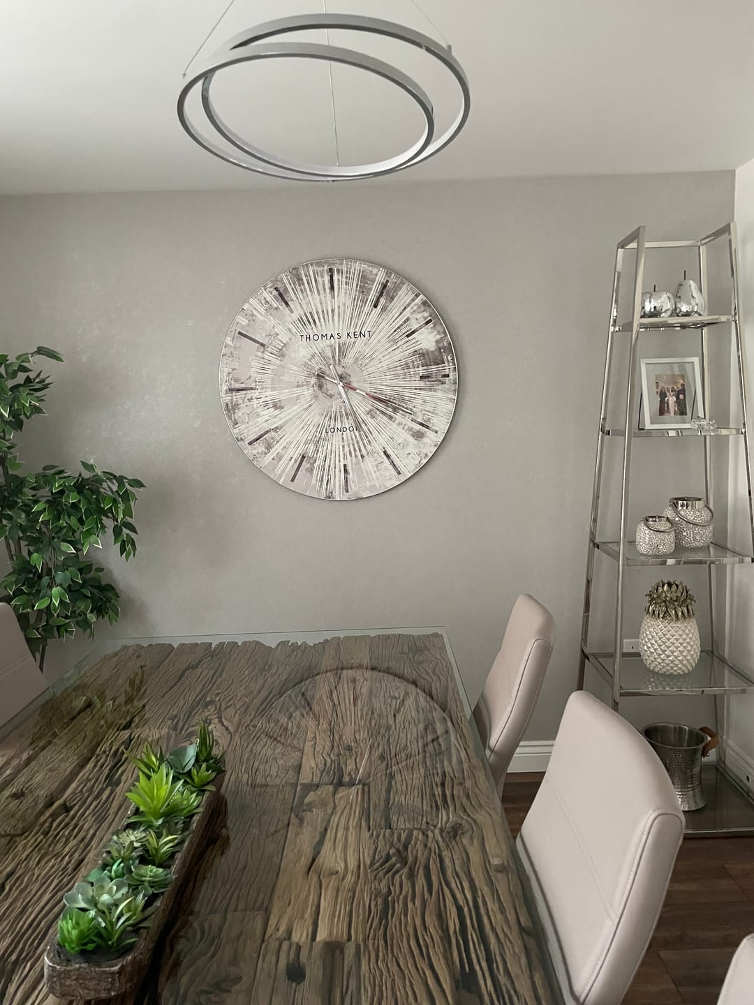 Customer photo review of Thomas Kent London. Starburst Wall Clock 36" (92cm) Silver
