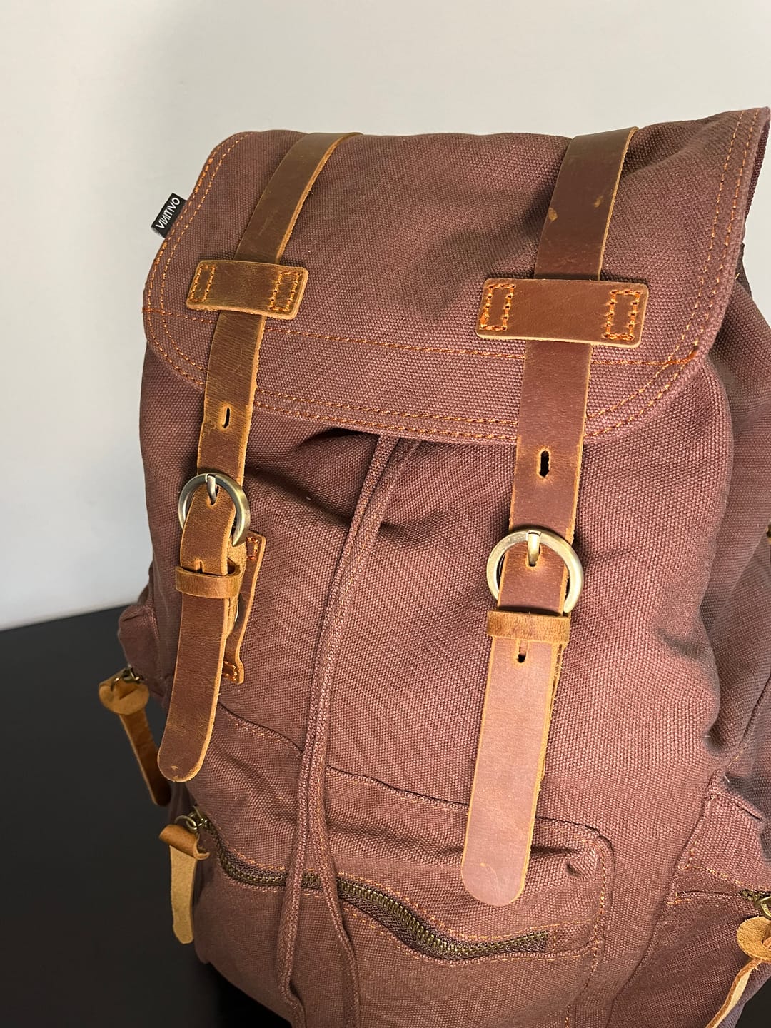 Customer photo review of Mochila Kaukko Vintage Casual de Lona Marca Vinitivo