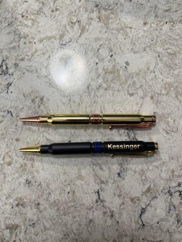 Customer photo review of .308 Real Bullet Casing Refillable Twist Pen - Tactical Gift Box - Thin Blue Line