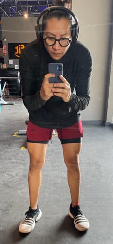 Customer photo review of Performance Shorts 4.0 - Burgundy