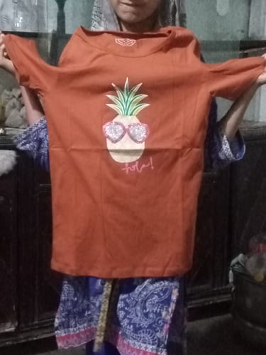 Customer photo review of Girls Fashion Cat Printed Soft Cotton Frill T-Shirt