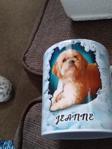 Customer photo review of In A Snow Wall Hole Upload Photo Personalized Mug