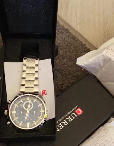 Customer photo review of ELEGANCE® 8355 Men Watch Top Brand Luxury Sports Quartz Mens Watches Full Steel Waterproof Chronograph Wristwatch Men Relogio Masculino